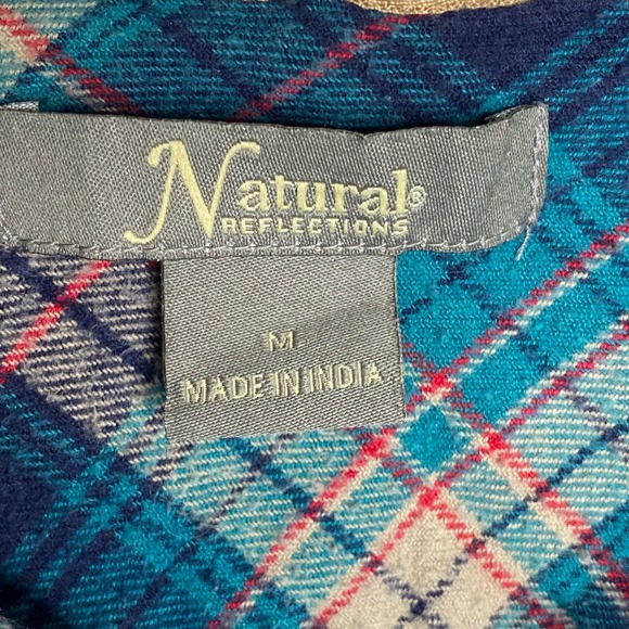Bass Pro Shop Natural Reflection Blue Plaid Shirt Medium - Picture 2 of 6